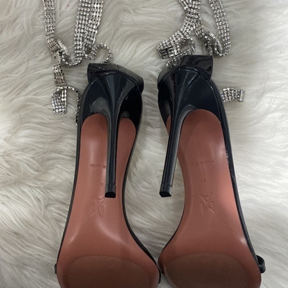 New Amina Muaddi Giorgia Crystal ankle wrap sandal size‎ 38EU - Picture 12 of 15